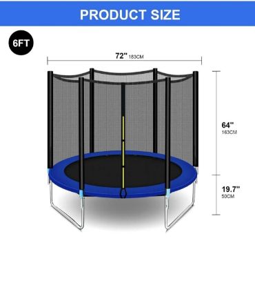 صورة ترمبولين ( نطاطة - نطيطة ) مقاس 6 قدم مع شبك من نجمة الالعاب 